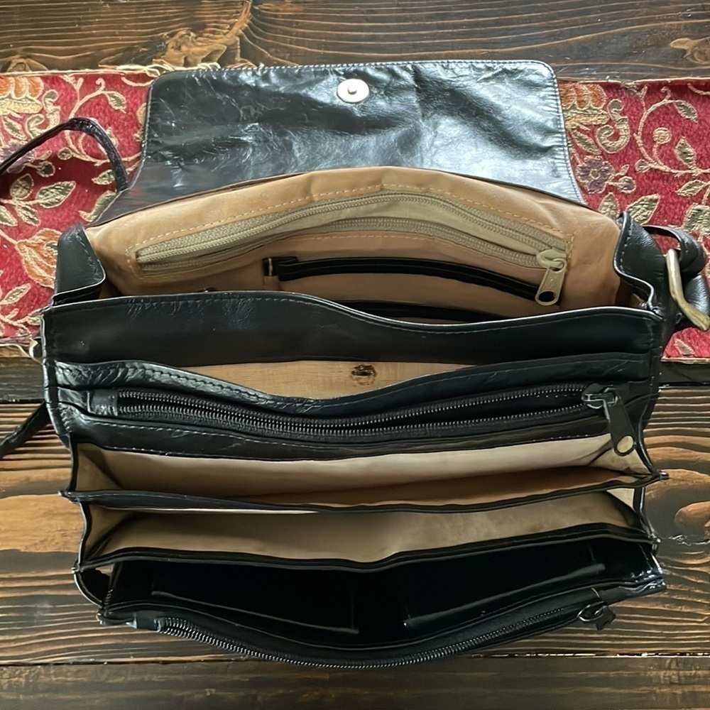 Nina Ricci Compartmental Crossbody Leather Bag Soft & Rich Flap Over Vintage - Picture 3 of 11